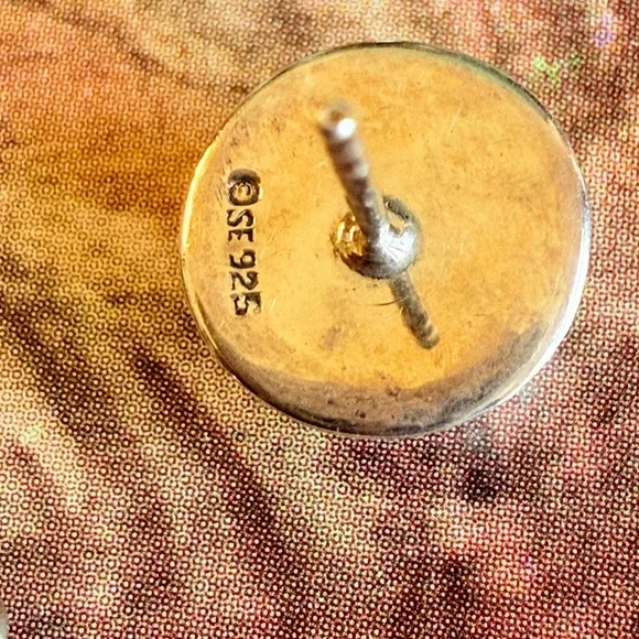 Vintage Sterling Silver Dome Ball Earrings Half Inch - Picture 7 of 10